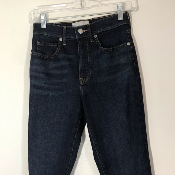 Everlane High Rise Skinny Dark Wash Jeans Size 25 Tall Excellent Condition - Picture 2 of 9